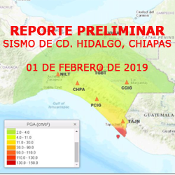 Reporte preliminar sismo 1 febrero 2019