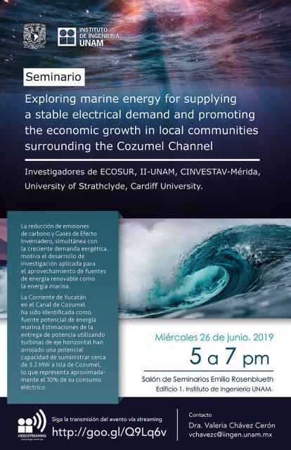 Exploring marine energy for supplying a stable electrical demand and promoting the economic growth in local communities surrounding the Cozumel Channel