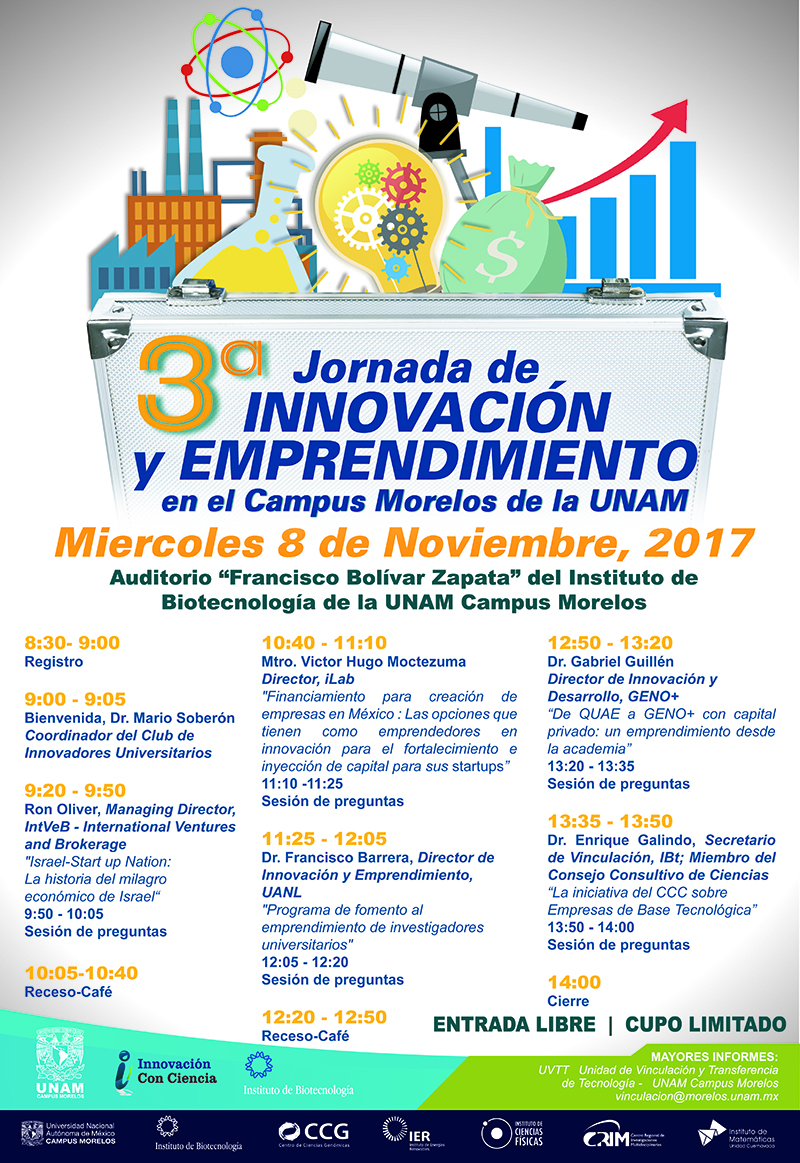 3a Jornada de Innovación y emprendimiento en el campus Morelos de la UNAM