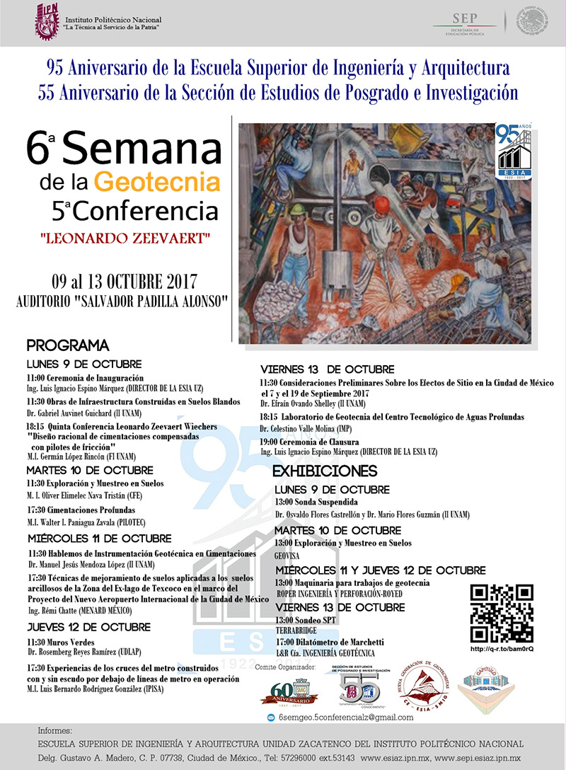 6a Semana de la Geotecnia 5a Conferencia "Leonardo Zeevaert"